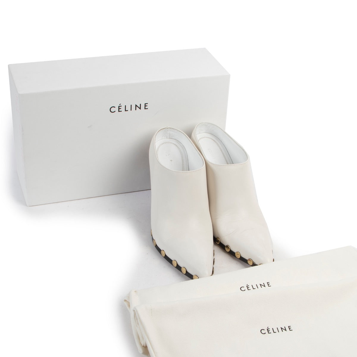 Shop safe online 100% authentic second hand Celine Rodeo White Cowboy Mules - Size 38 in very good condition at Labellov in Antwerp.