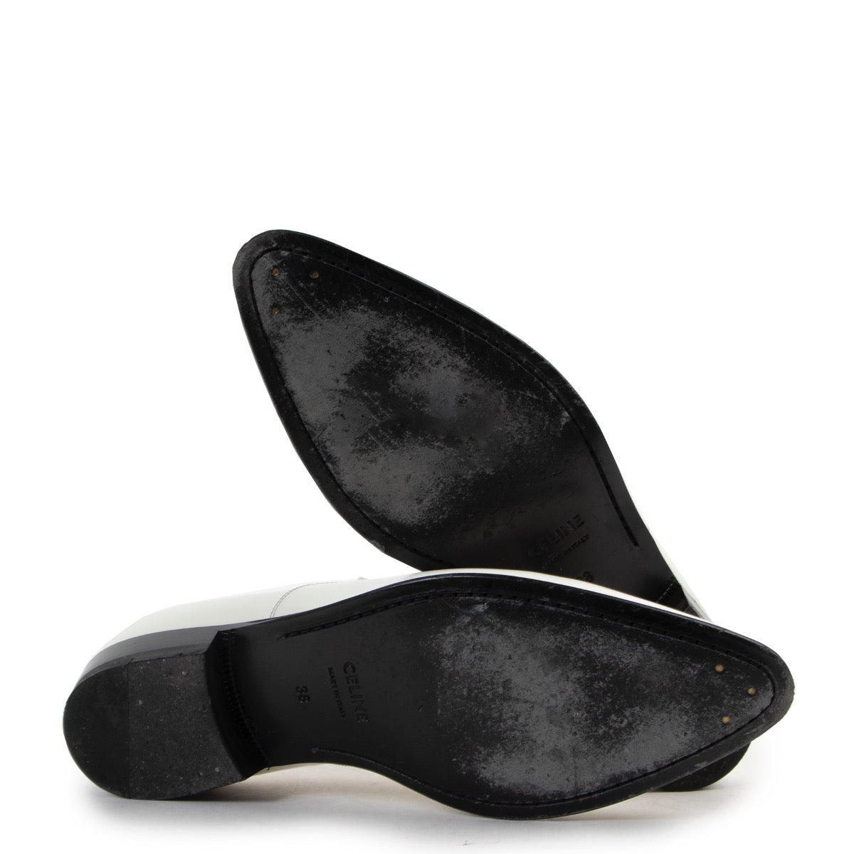 Shop safe online 100% authentic second hand Celine Jacno White Lace-up Flats - Size 38 in very good condition at the right price at Labellov in Antwerp.