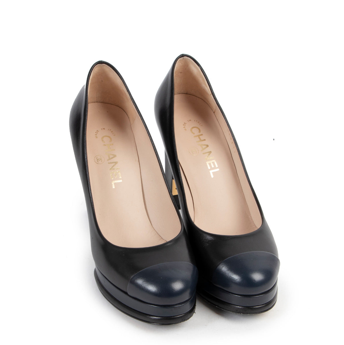Chanel Zwart & Blauwe Pumps - maat 38