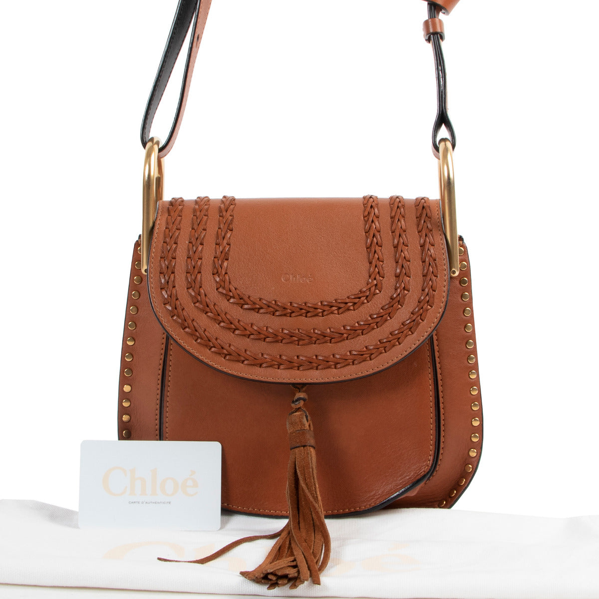 Sac bandoulière Chloé Cognac petit modèle Hudson