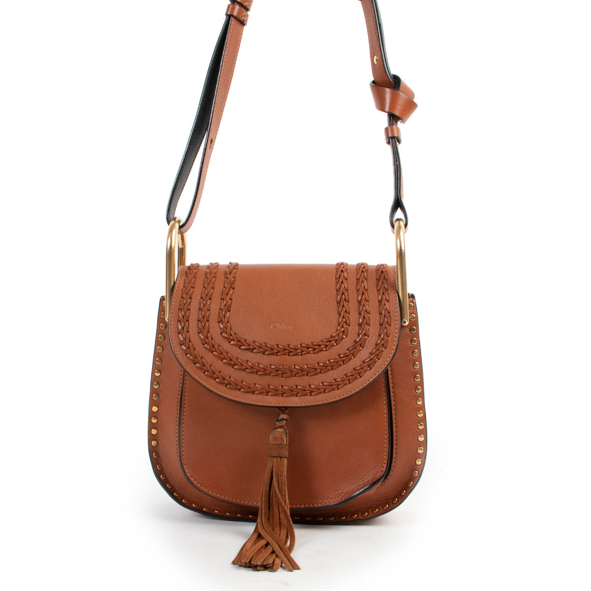 Sac bandoulière Chloé Cognac petit modèle Hudson