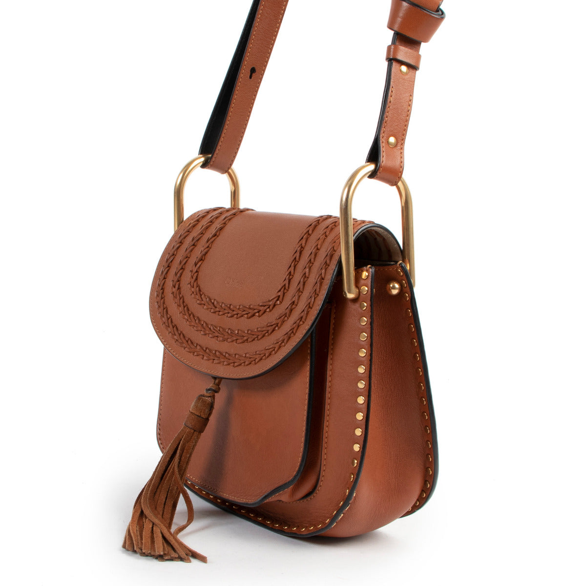 Sac bandoulière Chloé Cognac petit modèle Hudson