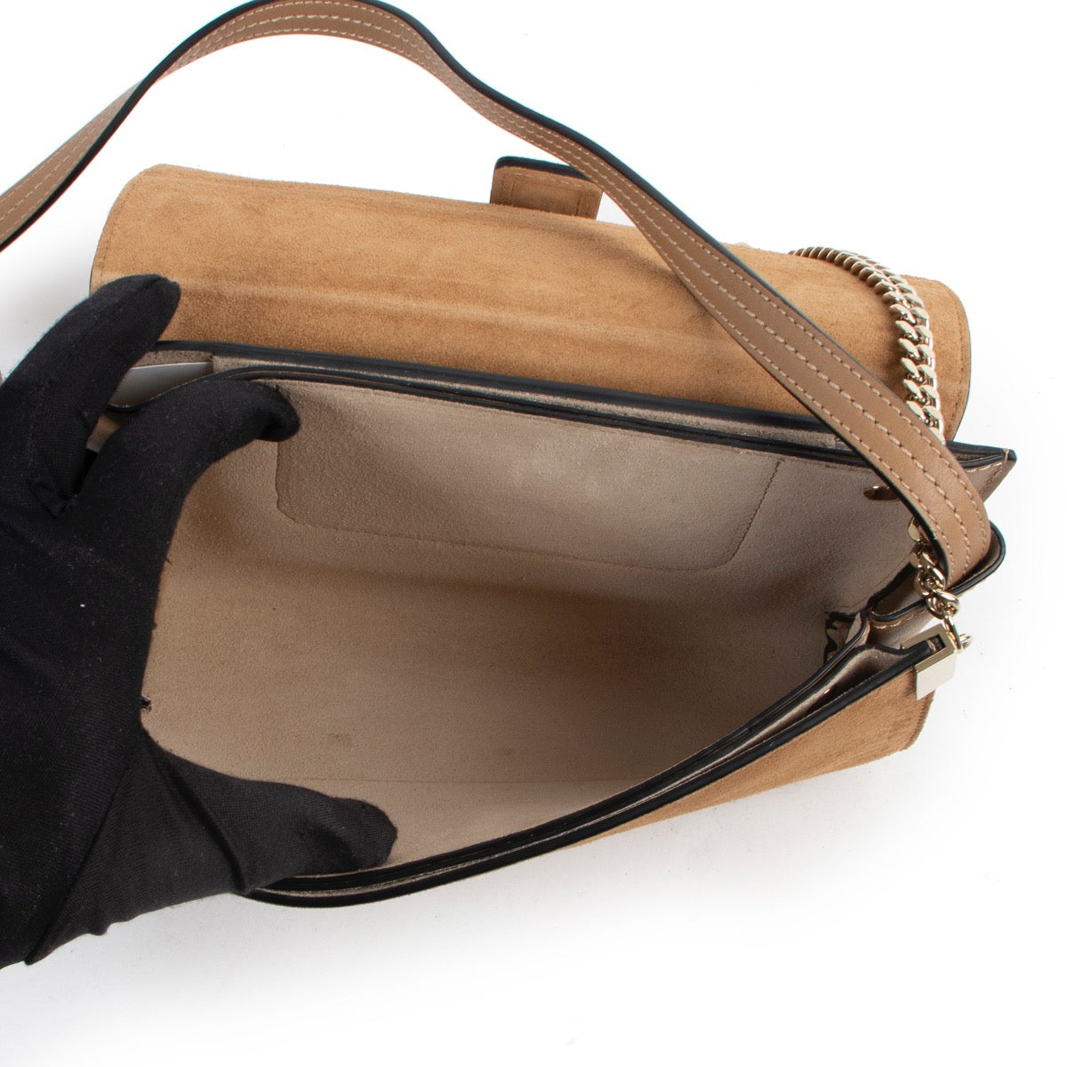 Shop safe online 100% authentic second hand Chloé Cognac Suede Python Small Faye Crossbody Bag in very good condition at the right price at Labellov in Antwerp.
