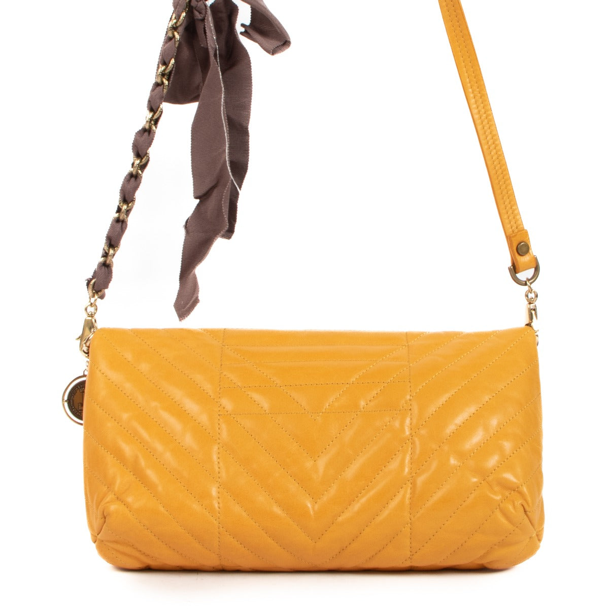 Sac bandoulière matelassé Lanvin Happy jaune