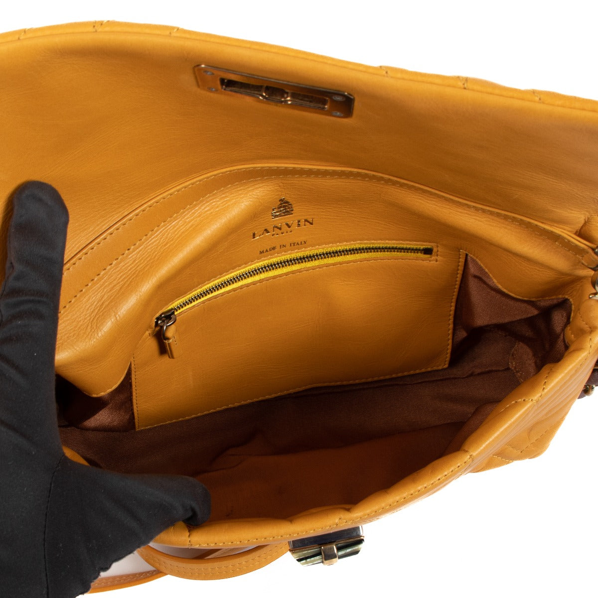 Sac bandoulière matelassé Lanvin Happy jaune