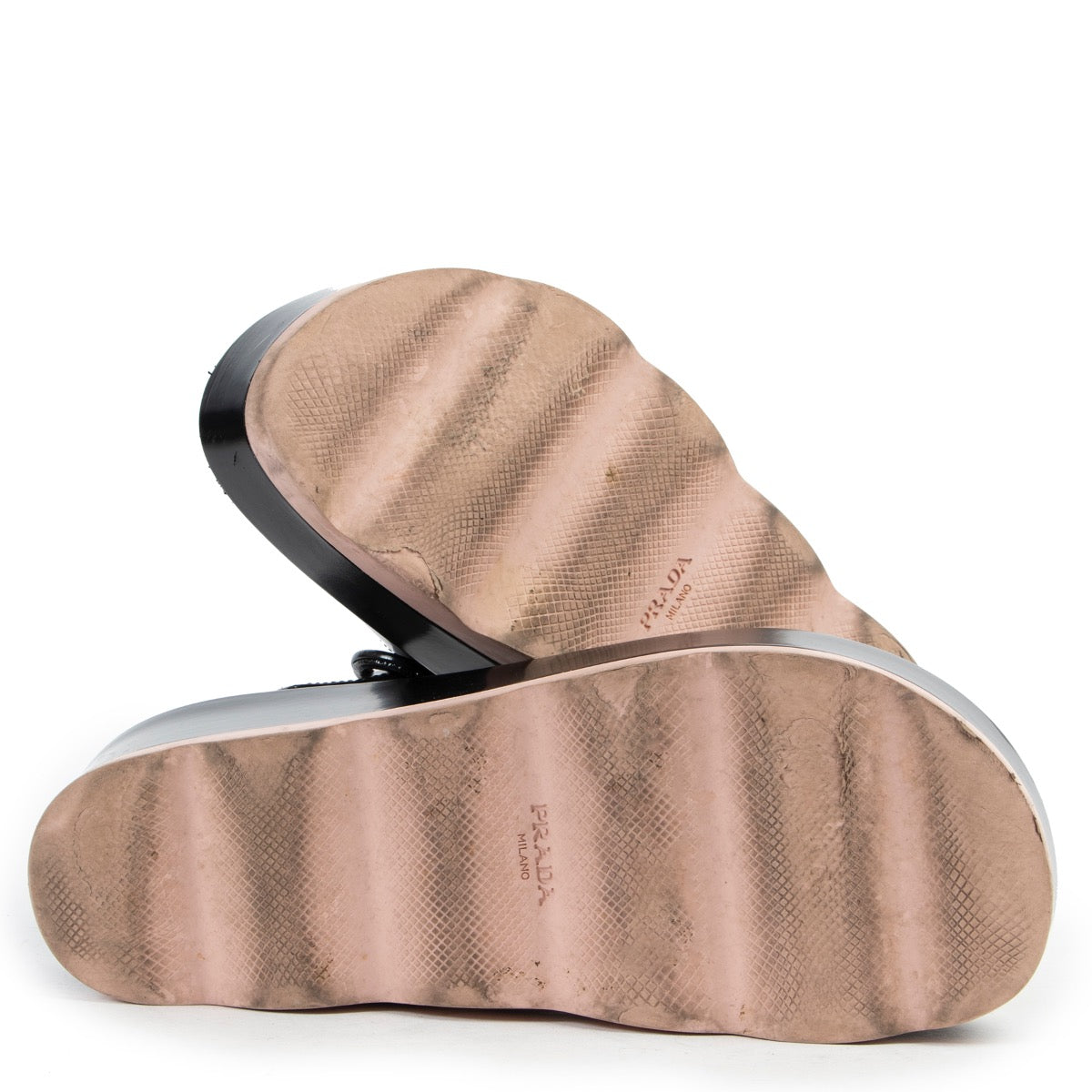 Shop safe online 100% authentic second hand Prada Black Pink Platform Sandals - Size 38 in very good condition at the right price at Labellov in Antwerp.