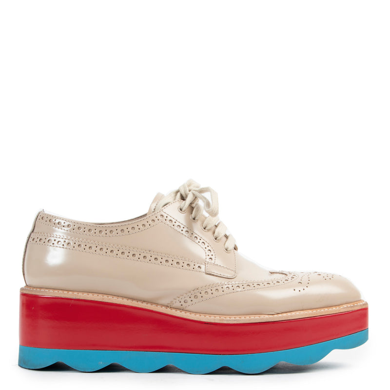 Prada Beige Plateau Brogues - maat 38