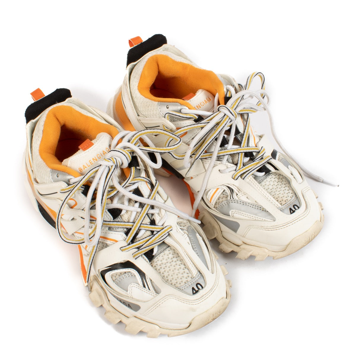 shop 100% authentic second hand Balenciaga White/Orange Track Sneakers - Size 40 on Labellov.com