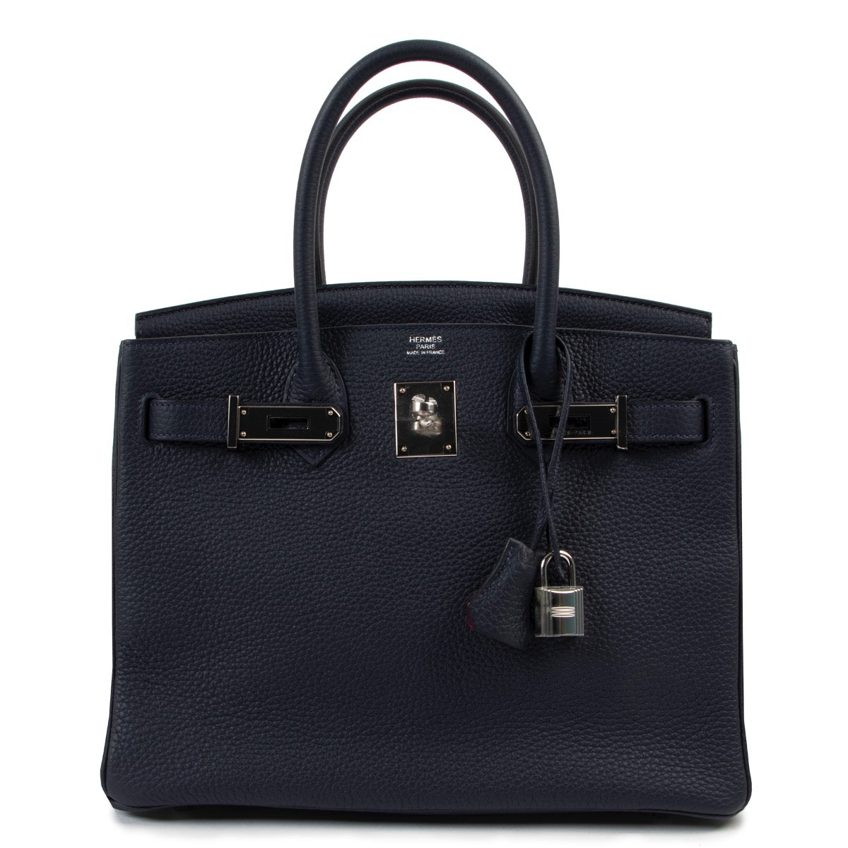 Hermès Blue Nuit / Rose Pourpre Clemence Taurillon Birkin 30 PHW