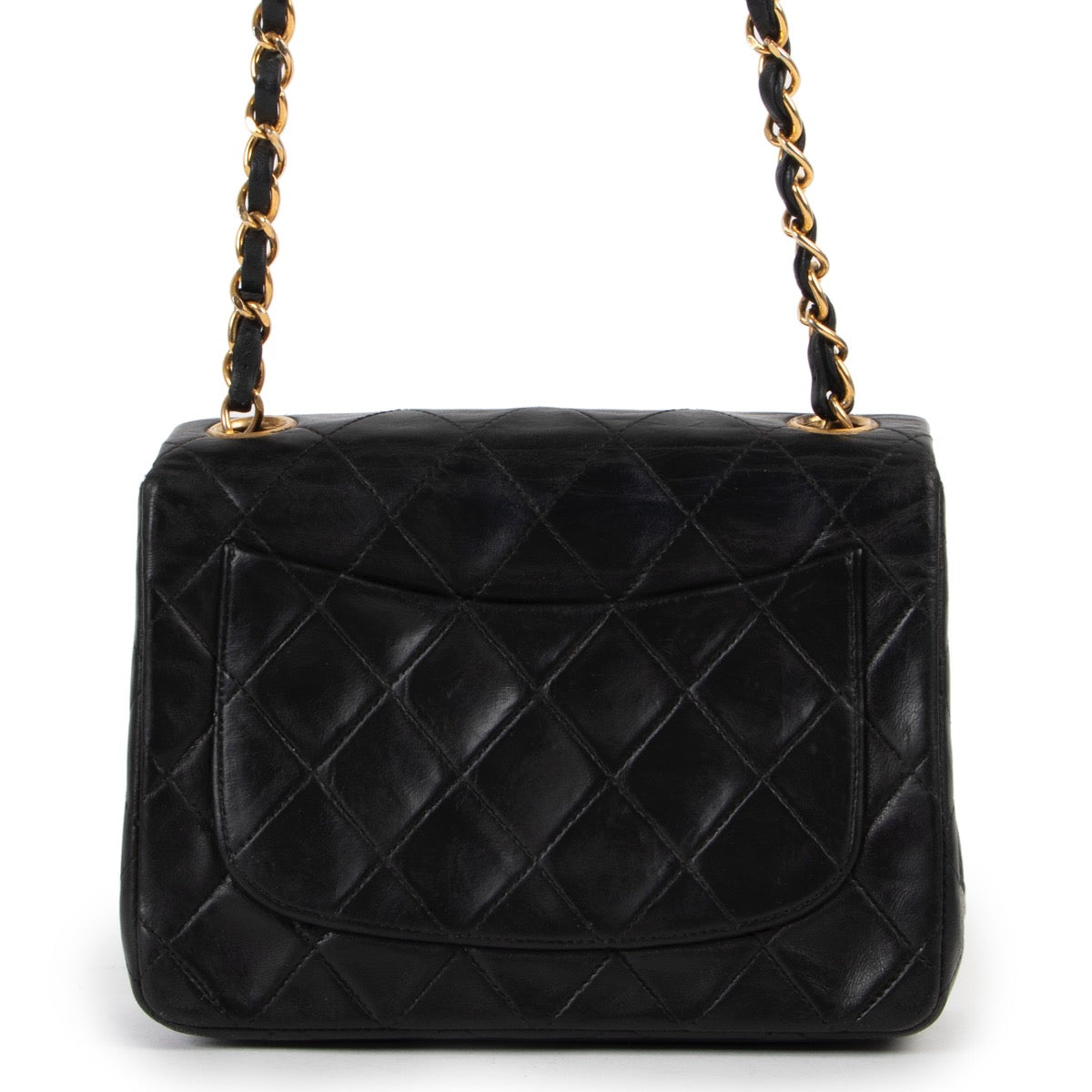 shop online for the best price your Chanel Black Mini Square Classic Flap Bag