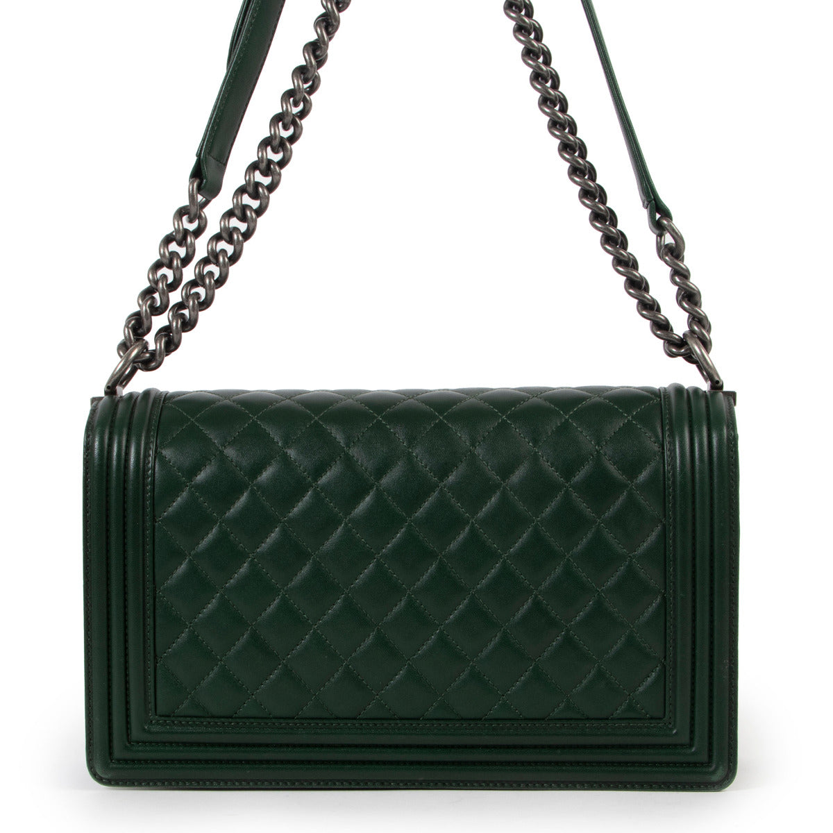 Sac Boy Chanel neuf en agneau vert taille médium