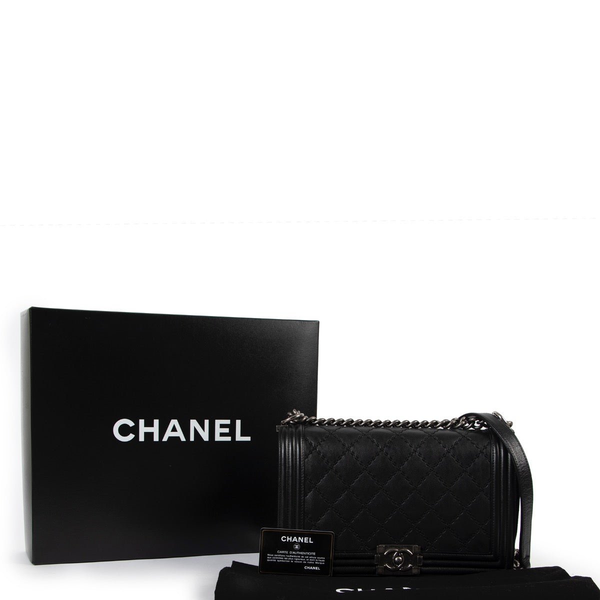 shop safe online Chanel Black Boy New Medium Shoulder bag