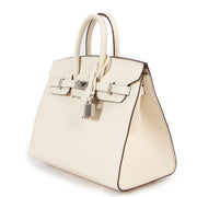 Hermès Birkin 25 Sellier Nata Epsom Palladium Hardware at Labellov