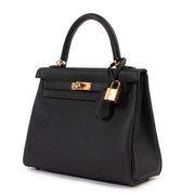Shop safe online at Labellov in Antwerp this 100% authentic second hand Hermès Kelly 25 Retourne Noir Togo GHW