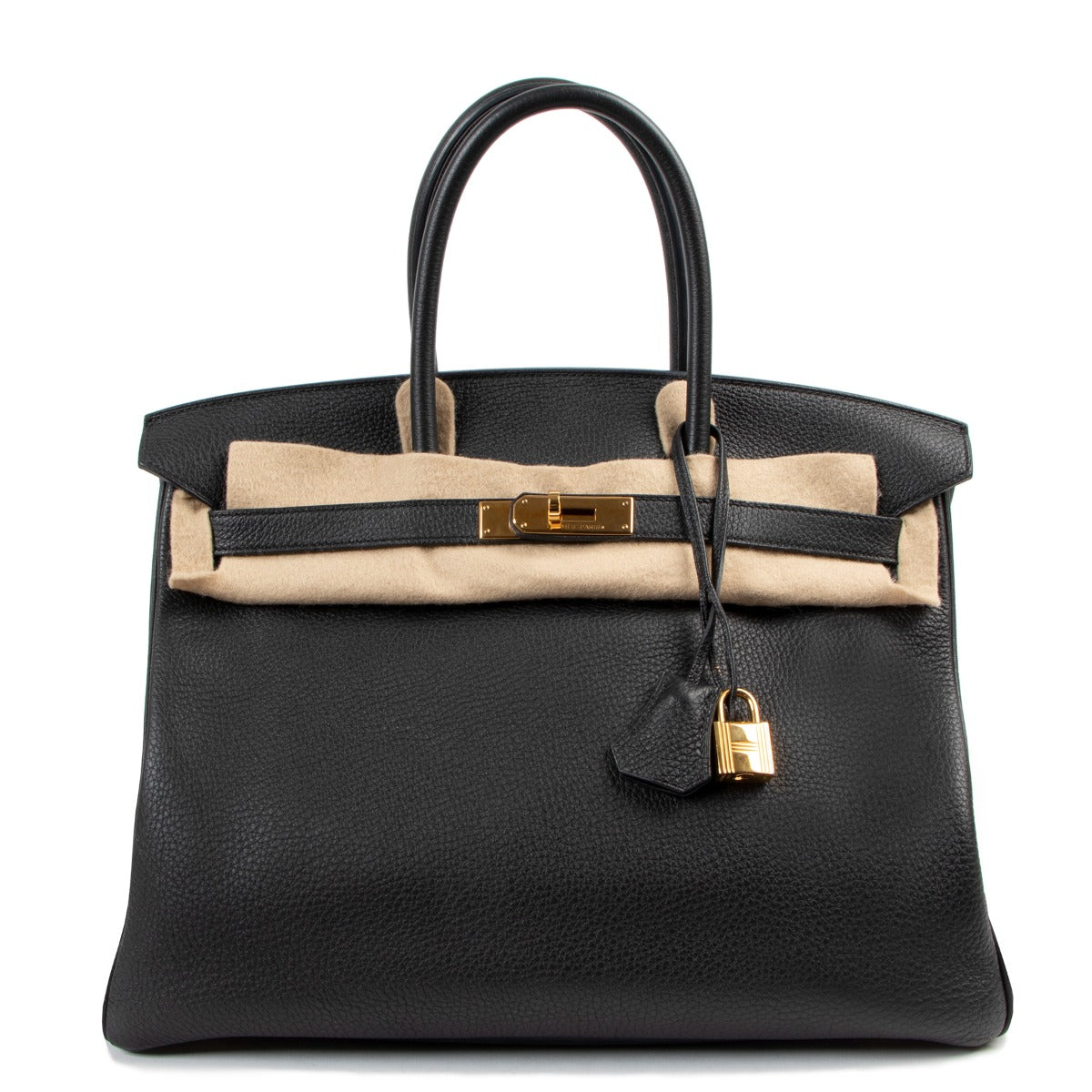 Authentic second hand Hermès Birkin 35 Black Togo gold Hardware at Labellov