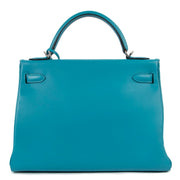 Second hand Hermes kelly 32 blue swift