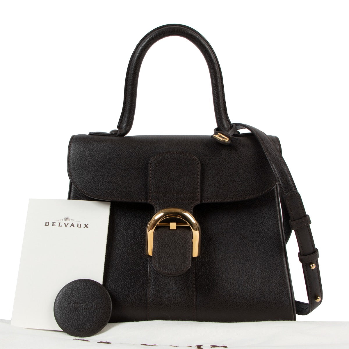 Second hand vintage Delvaux Brillant PM Jumping Café Shoulder Bag at Labellov