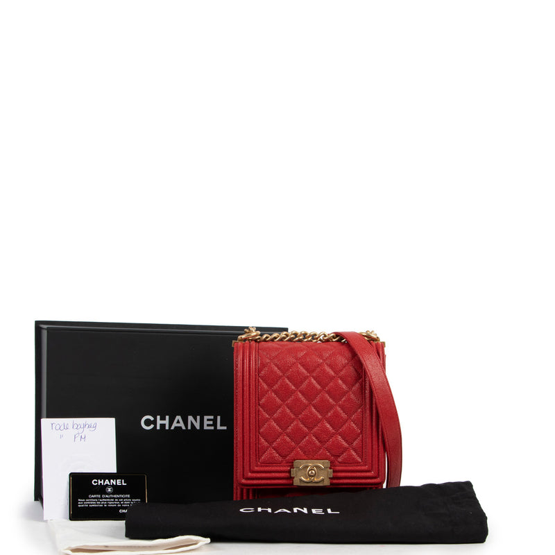 Chanel Red North South Boy Flap Bag GHW