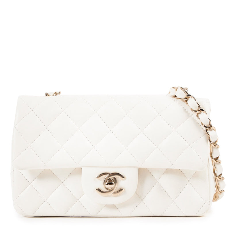 Chanel White New Mini Classic Flap Bag