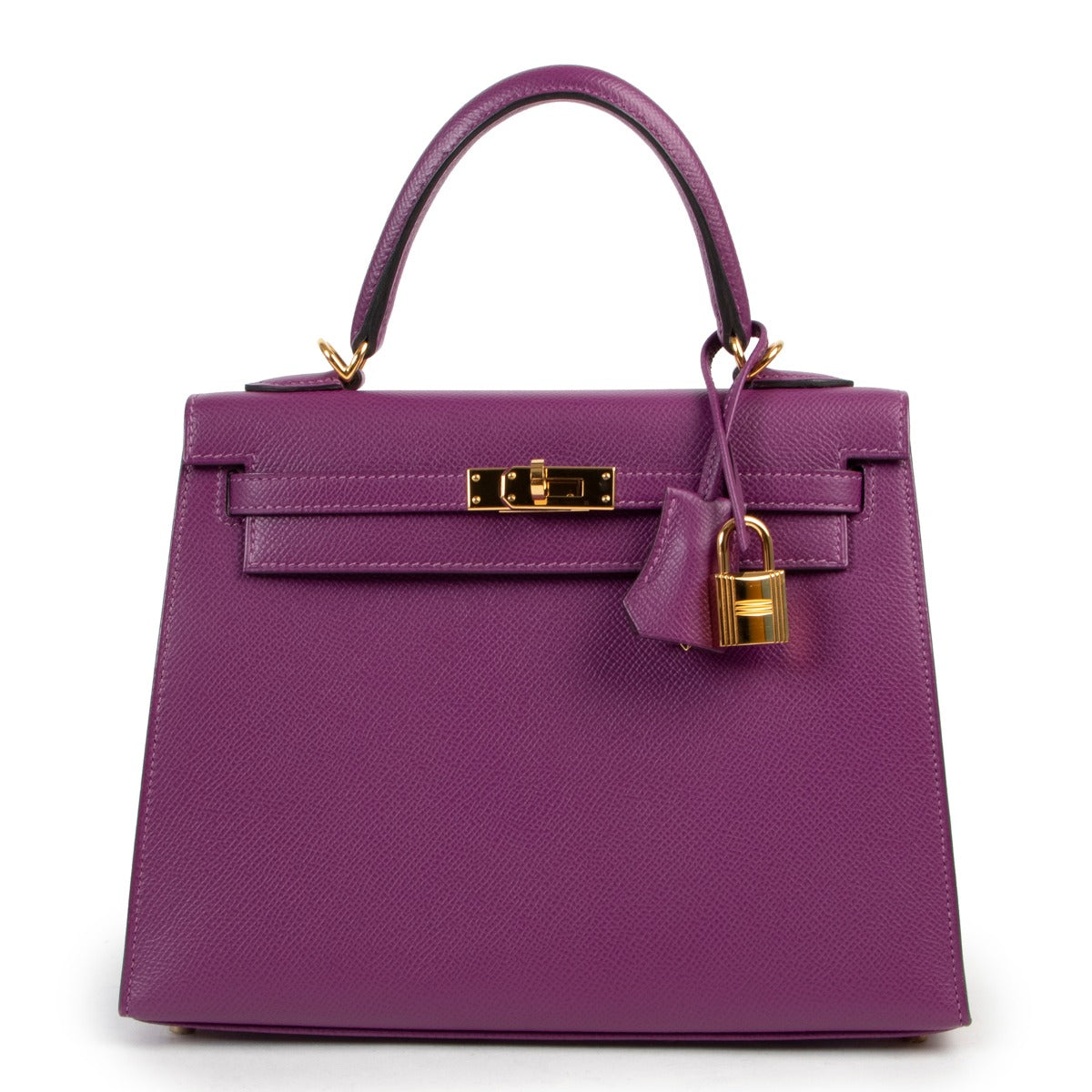 Hermès Kelly 25 Sellier Anemone Epsom GHW for the best price available at Labellov secondhand luxury in Antwerp