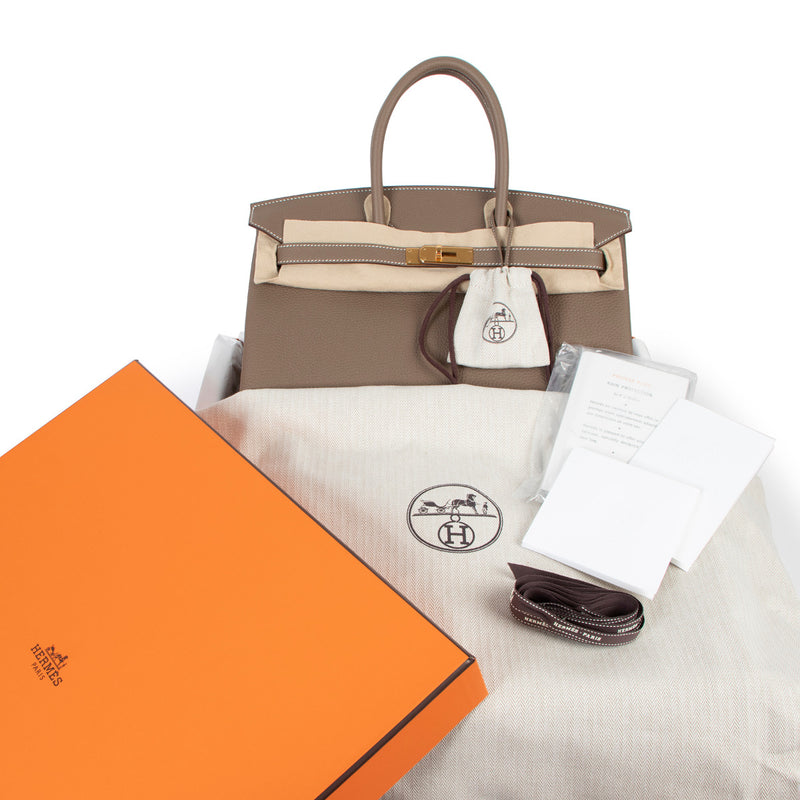 Hermès Birkin 35 Togo Etoupe GHW for the best price at Labellov secondhand luxury in Antwerp