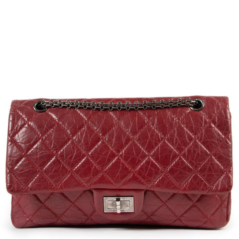 Buy an authentic second hand Chanel Burgundy 2.55 Reissue 227 at Labellov