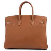shop safe online Hermès Gold Birkin 35 PHW 100% authentic