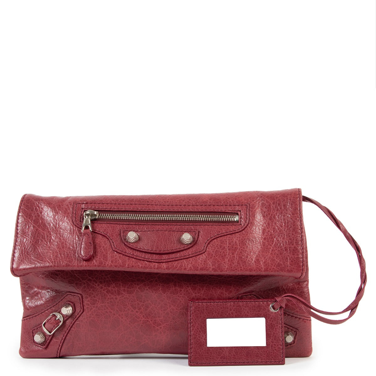 Shop safe online at Labellov in Antwerp this 100% authentic second hand Balenciaga Burgundy Agneau Leather Enveloppe Clutch
