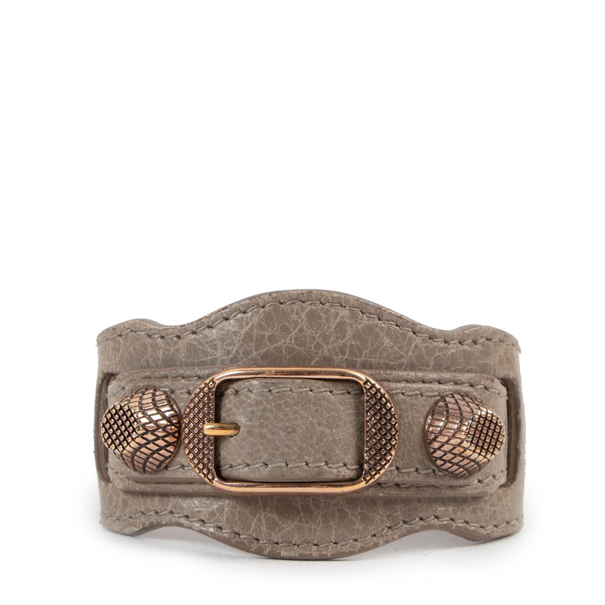 Balenciaga Gris Poivre Lambskin Giant City Bracelet