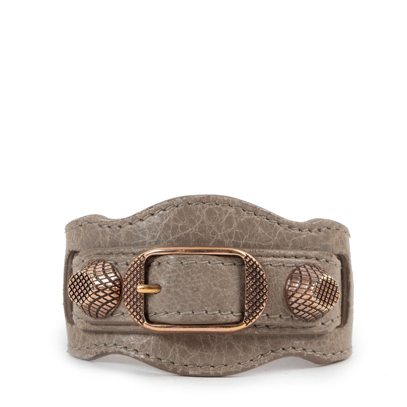 Balenciaga Gris Poivre Lambskin Giant City Bracelet