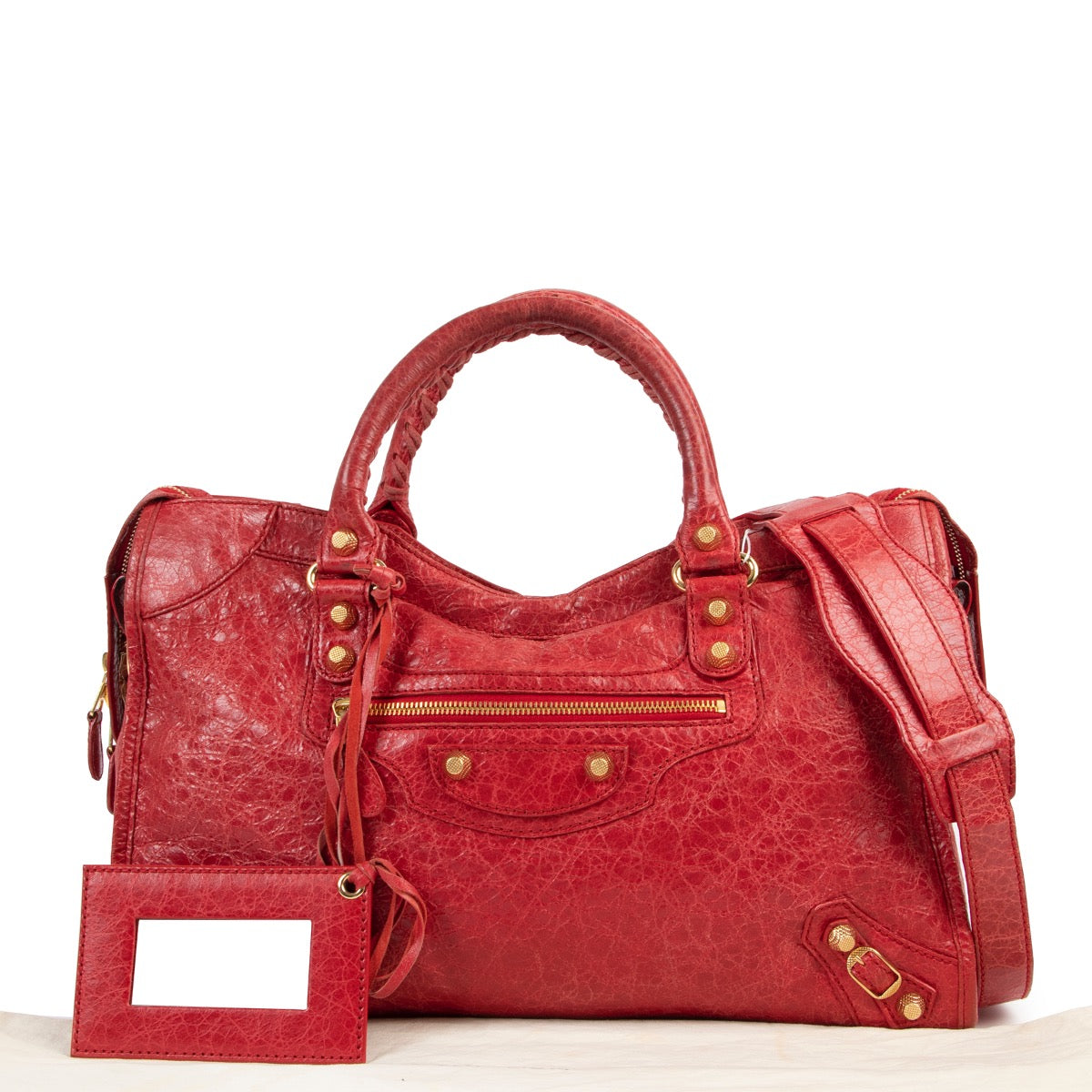 shop safe online Balenciaga Rouge Cardinal Motorcross Classic City Shoulder Bag