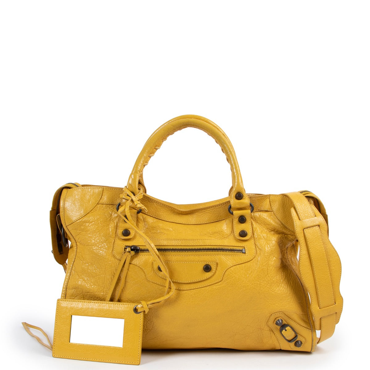 Buy a 100% authentic second hand Balenciaga Tournesol Yellow Classic Arena City Handbag at Labellov
