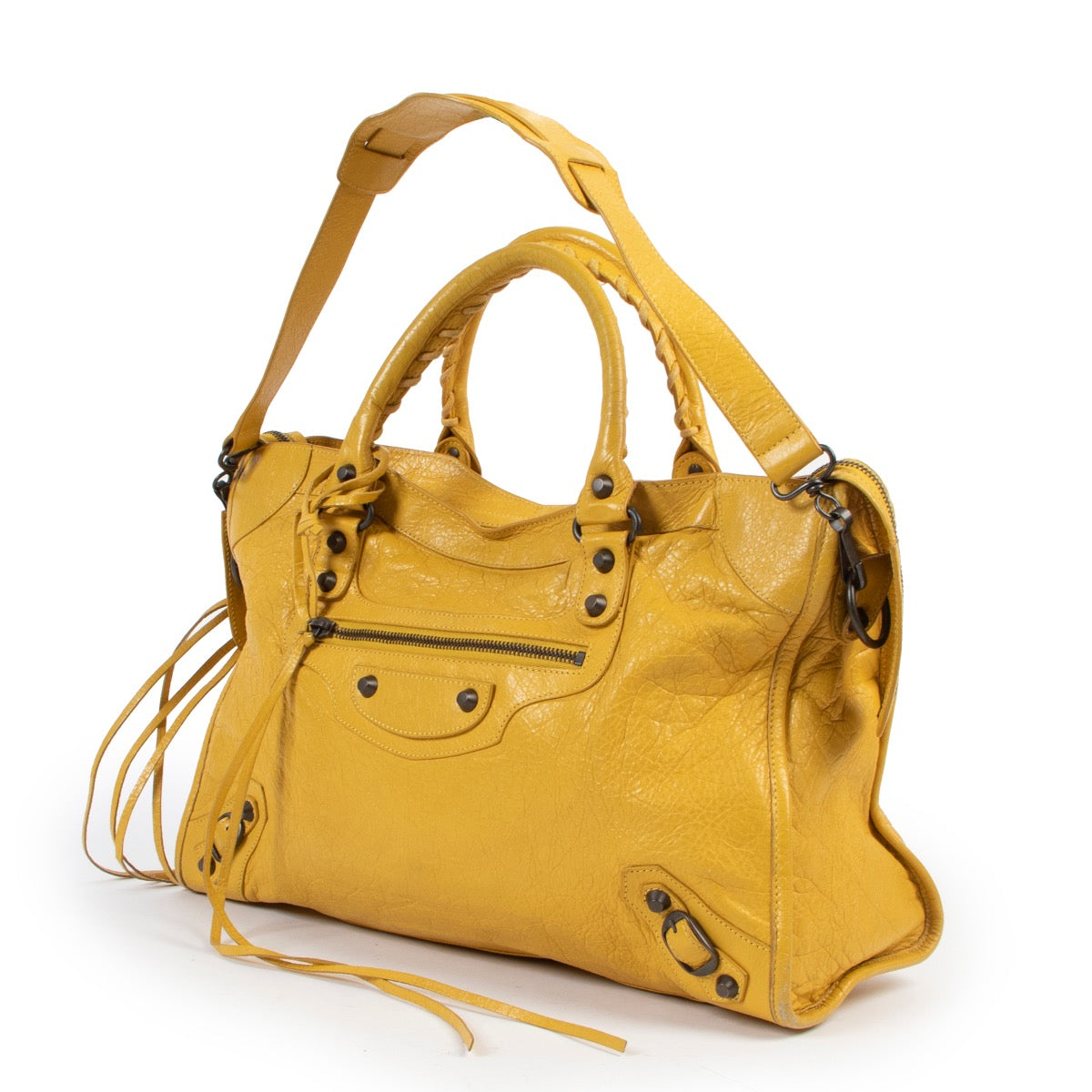 Buy a 100% authentic second hand Balenciaga Tournesol Yellow Classic Arena City Handbag at Labellov
