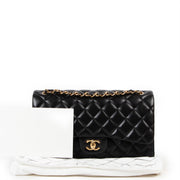 Shop second hand designer Chanel Black Quilted Lambskin Jumbo Large Classic Flap Bag at Labellov