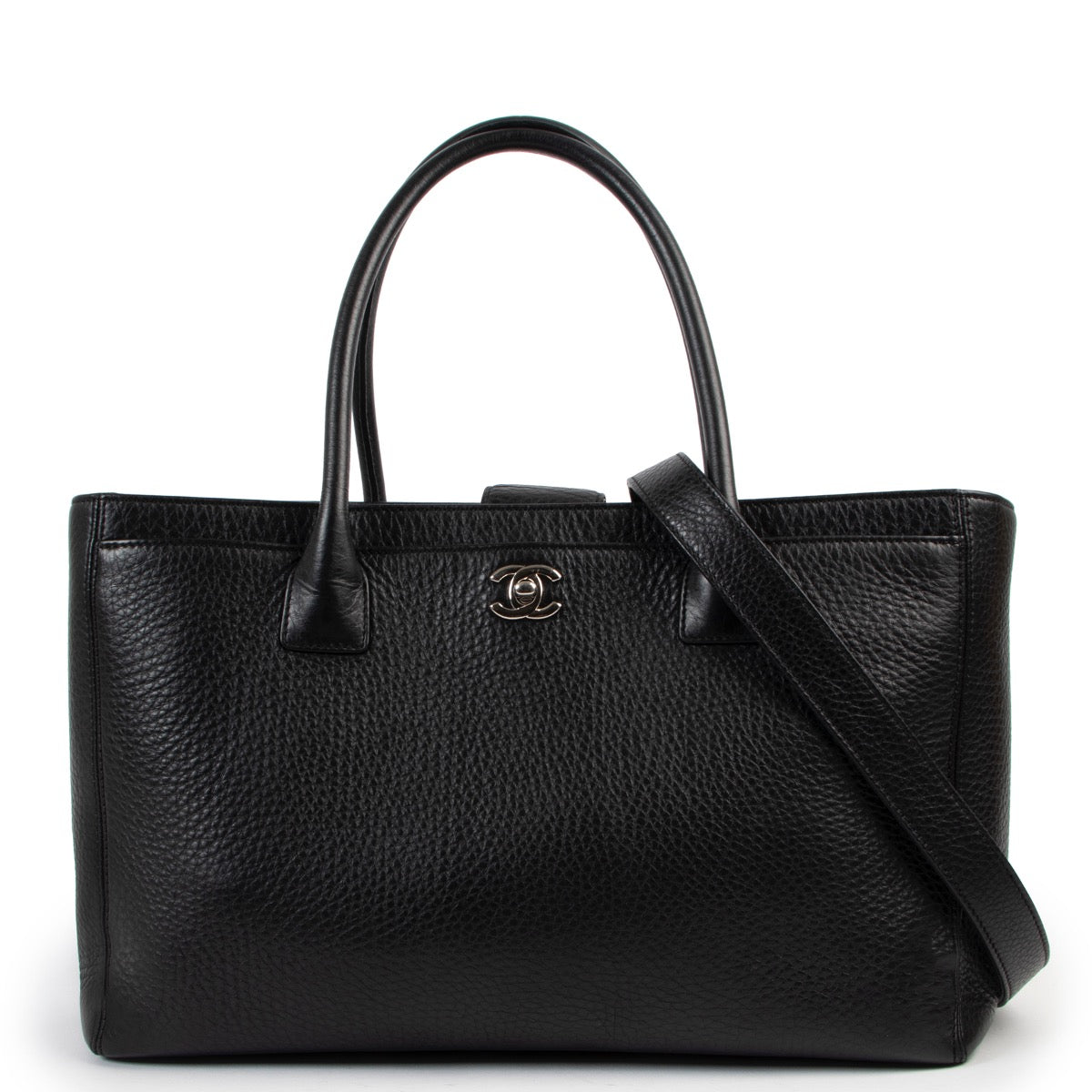Chanel Black Executive Cerf Top handle