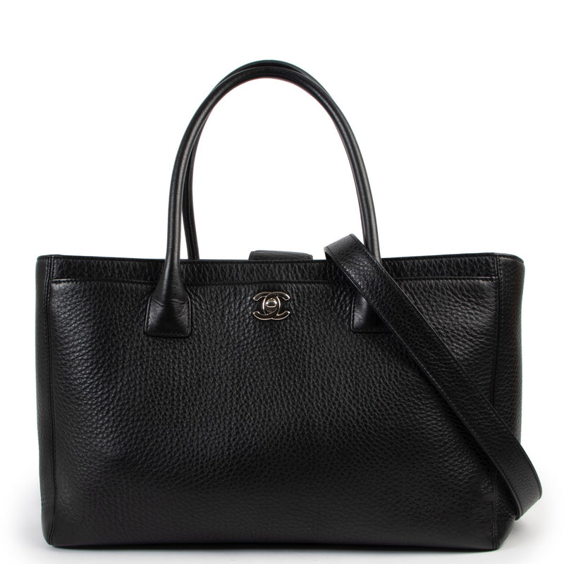 Chanel Black Executive Cerf Top handle