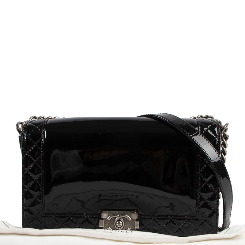 shop online authentic second hand Chanel Large Boy Patent Leather Bag at Labellov