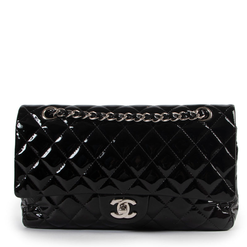 Chanel Black Patent Medium Classic Flap Bag