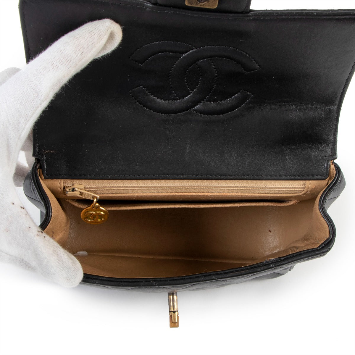 Chanel Vintage Tortoise Chain Mini Square Classic Flap Bag