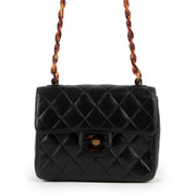 Chanel Vintage Tortoise Chain Mini Square Classic Flap Bag