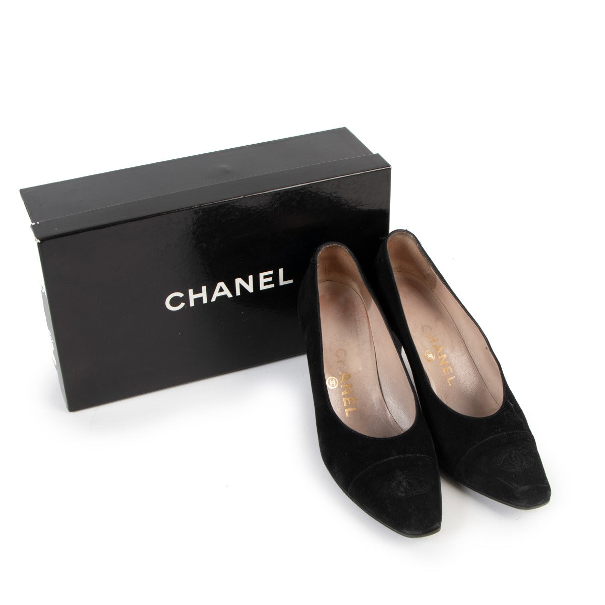 Chanel Fall/Winter 1996 Suede Square Toe Pumps