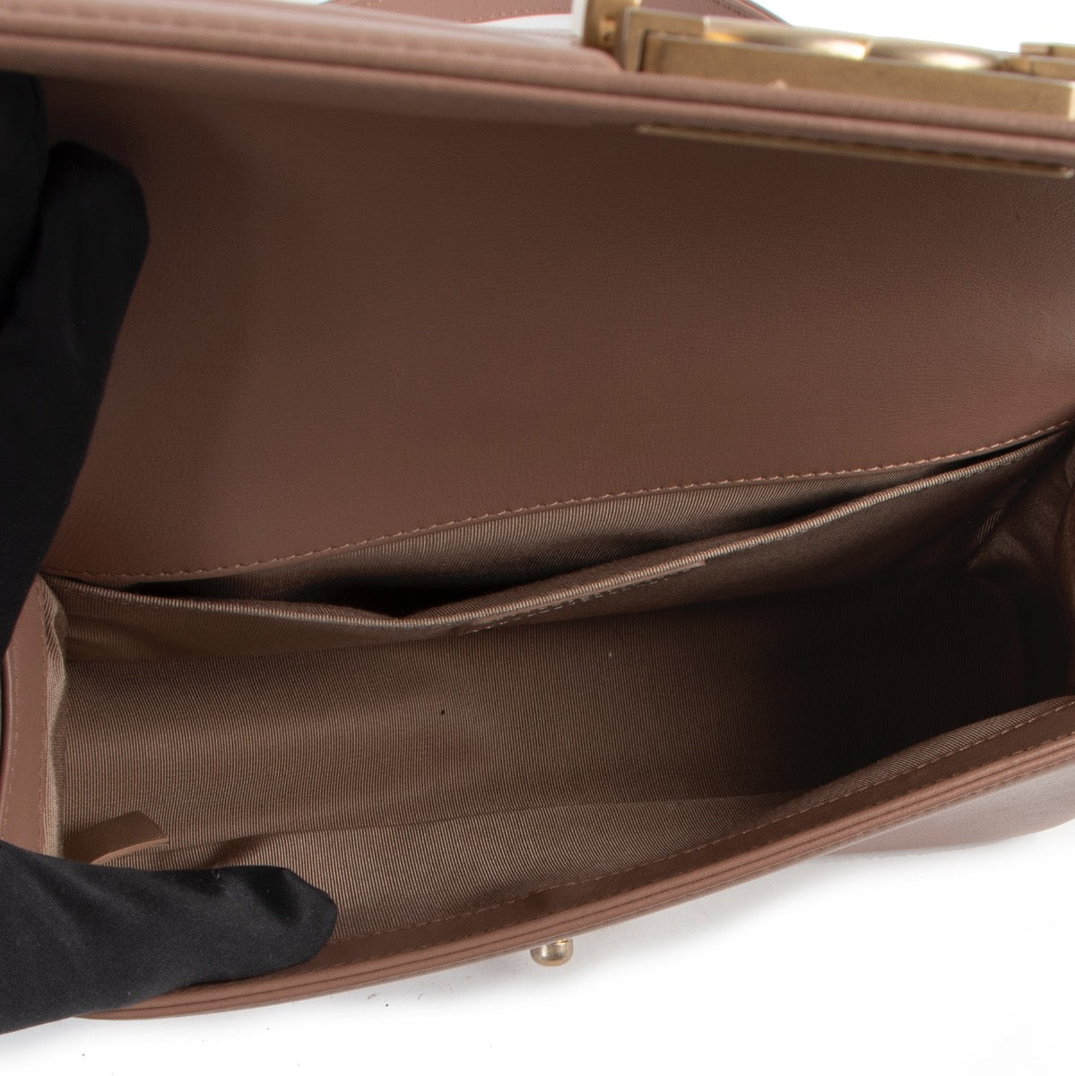 Shop now for your pre-loved, 100% authentic Chanel Dark Beige Medium Boy Bag , at Labellov.