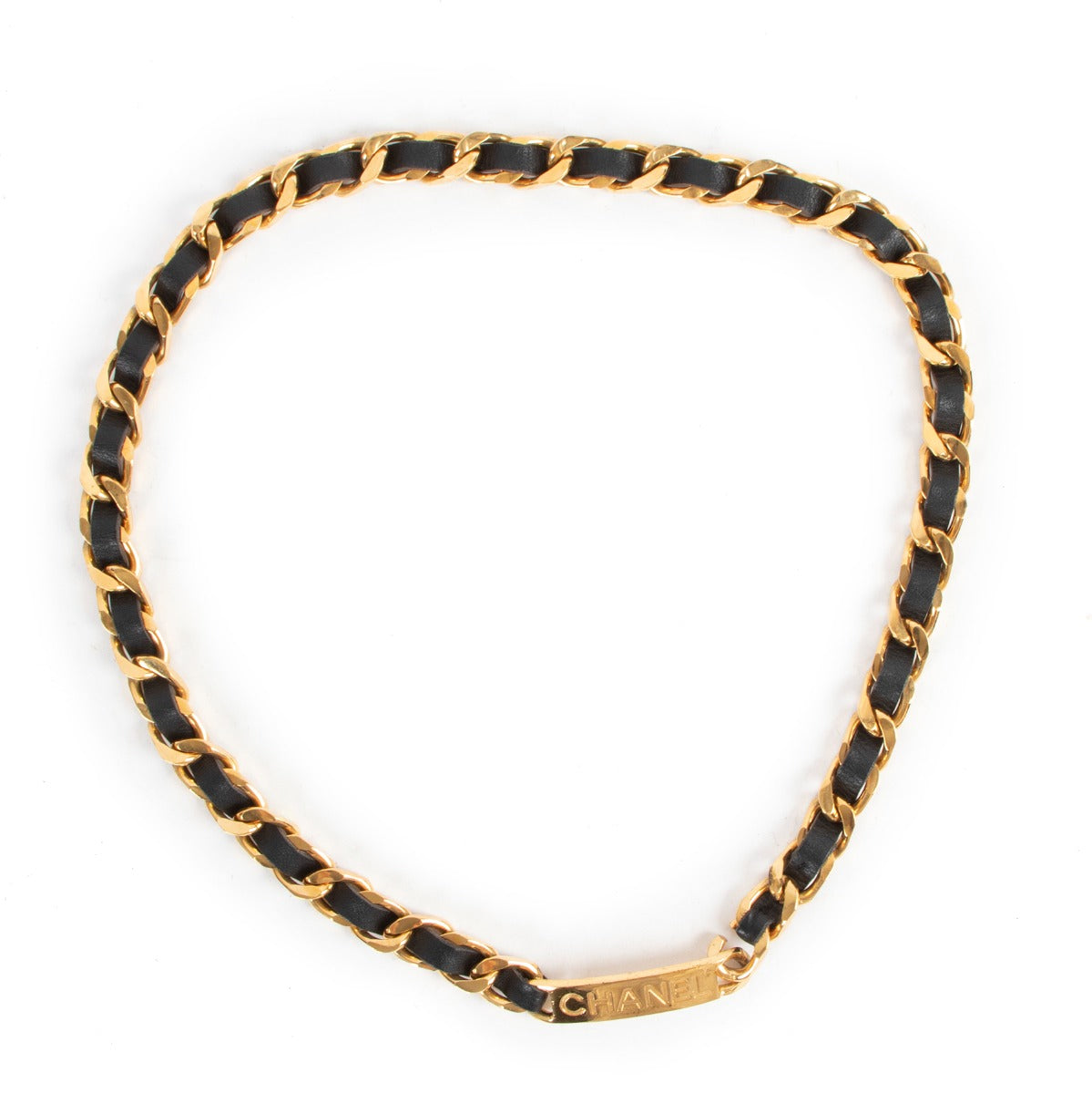 Chanel Vintage Spring 1996 Leather Gold Chain Belt