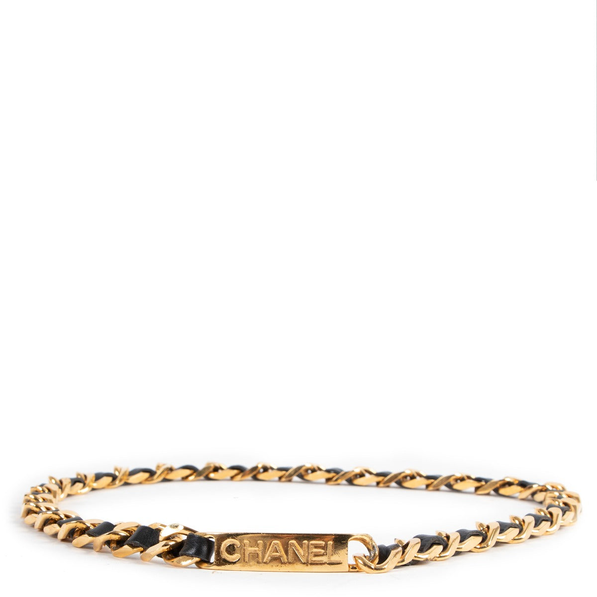 Chanel Vintage Spring 1996 Leather Gold Chain Belt