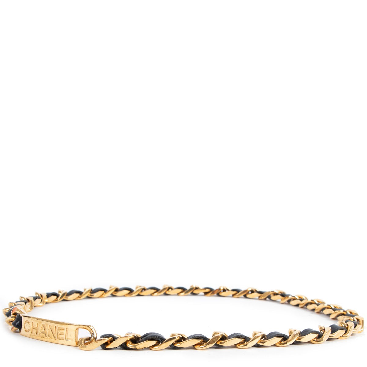 Chanel Vintage Spring 1996 Leather Gold Chain Belt