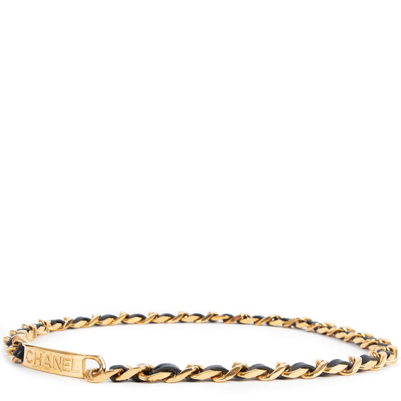 Chanel Vintage Spring 1996 Leather Gold Chain Belt