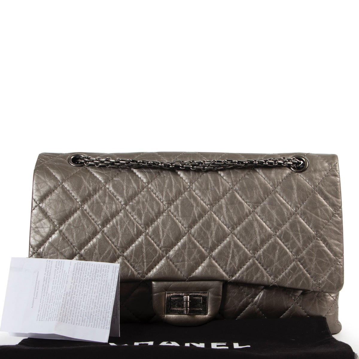 Chanel Silver 2.55 Reissue Classic 227 Flap Bag