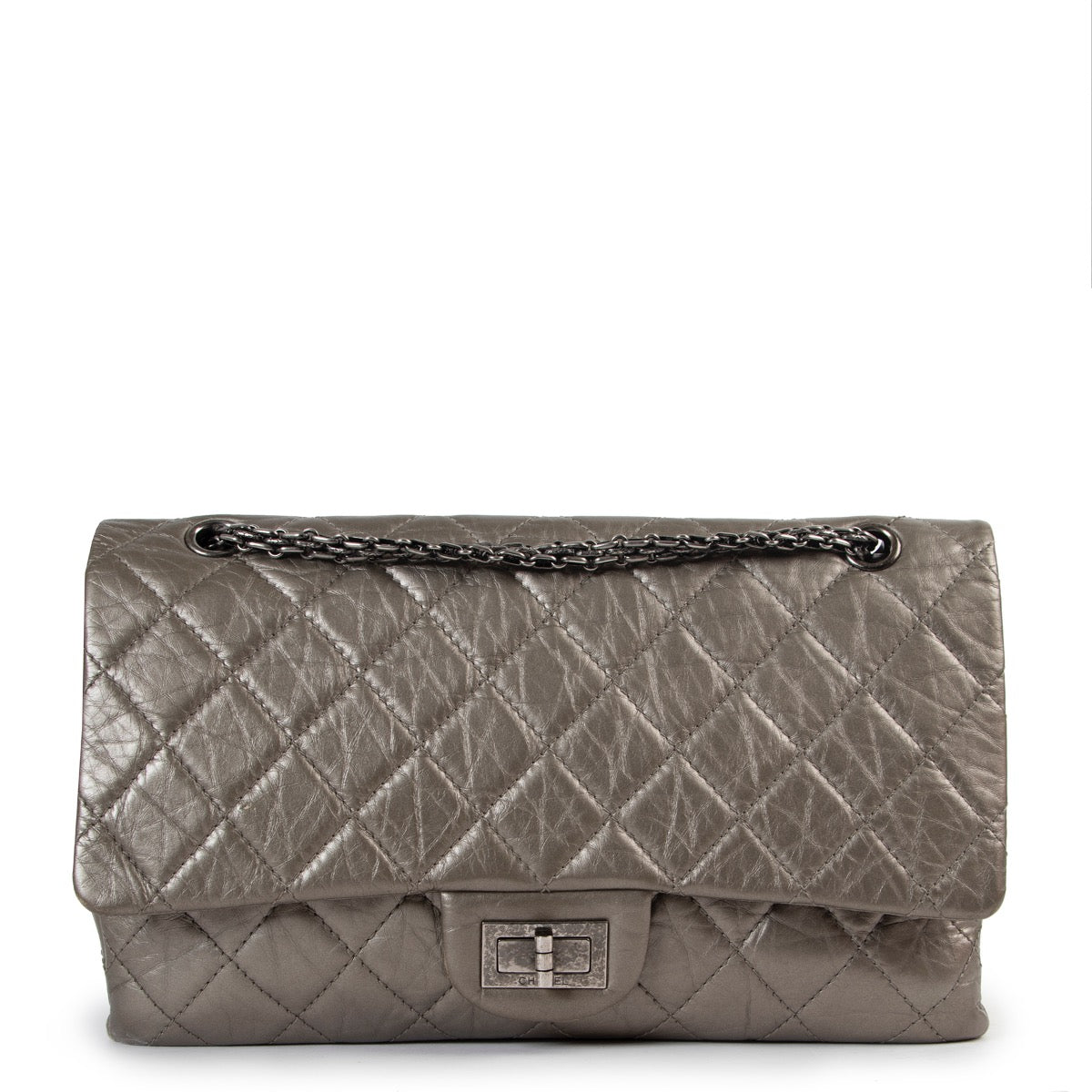 Chanel Silver 2.55 Reissue Classic 227 Flap Bag
