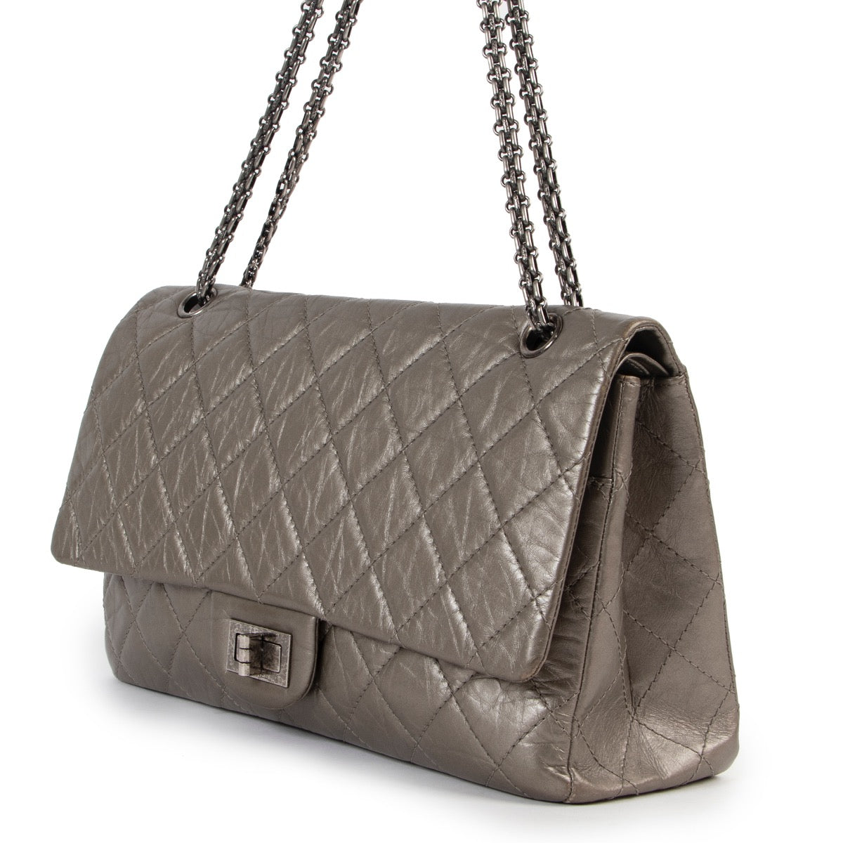 Chanel Silver 2.55 Reissue Classic 227 Flap Bag