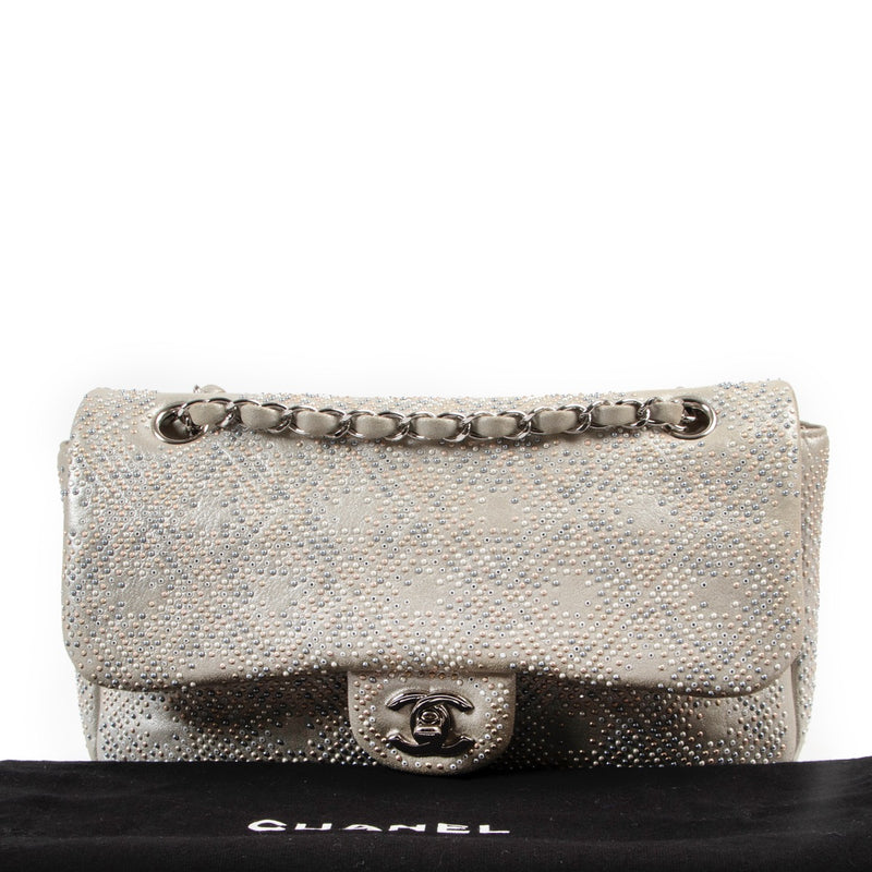limitd Chanel Iridescent Strass Crystal Bead Medium Classic Flap Bag